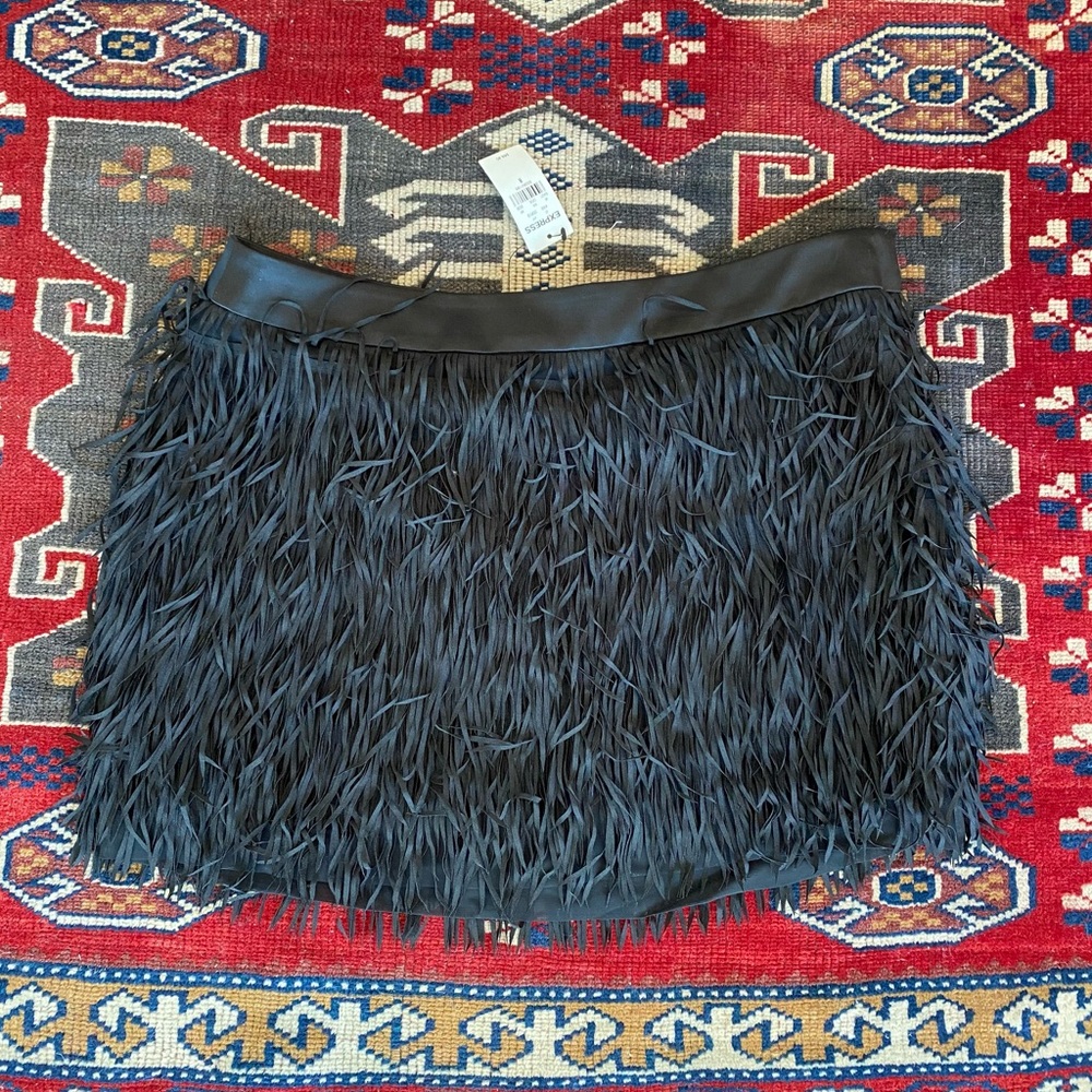 Express Black Fringe Skirt - NWT